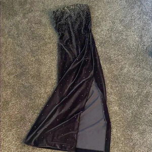 Reggio Charcoal Gray Evening Dress